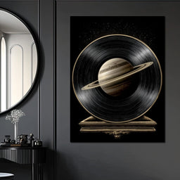 Saturn Vinyl Orbit Night Sky - NicheCanvas