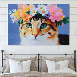 Floral Feline Elegance - NicheCanvas