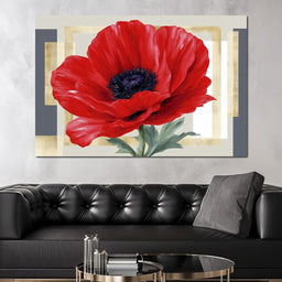 Bold Poppy Bloom Portrait - NicheCanvas