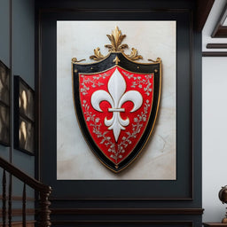 Majestic Fleur De Lys Heraldic Emblem - NicheCanvas
