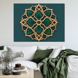 Gilded Emerald Knot Medallion - NicheCanvas