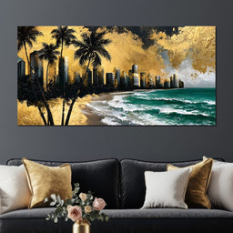 Miami Vibes in Gold - NicheCanvas