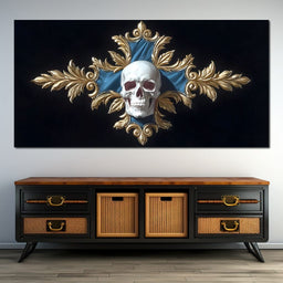 Gilded Skull Baroque Emblem - NicheCanvas