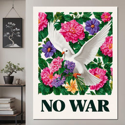 No War Dove Flower Garden - NicheCanvas