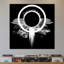 Celestial Eclipse Monochrome Burst - NicheCanvas