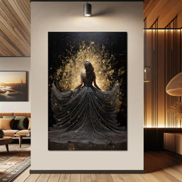 Ethereal Flight in Sparkling Gown - NicheCanvas