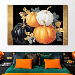 Golden Pumpkin Harvest Harmony - NicheCanvas