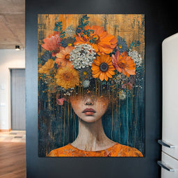 Blossoming Silence Dripping Gold - NicheCanvas