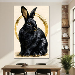 Gilded Hare Watching The Horizon - NicheCanvas