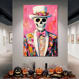 Dapper Skeleton Floral Jubilee - NicheCanvas