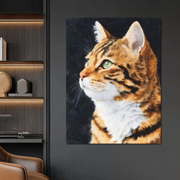Golden Tabby Cat Portrait - NicheCanvas