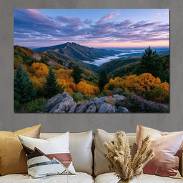 Autumn Mountain Cloud Sea View - NicheCanvas