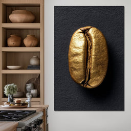 Golden Coffee Bean Minimalism - NicheCanvas