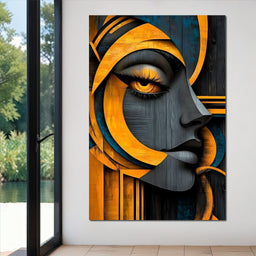 Golden Abstraction Odyssey - NicheCanvas