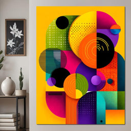 Vivid Geo Orbit Kaleidoscope - NicheCanvas