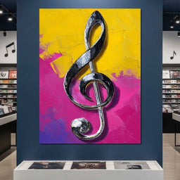 Electric Treble Clef Glow - NicheCanvas