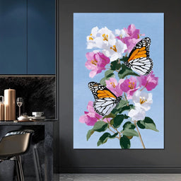 Monarch Duo Floral Skybound - NicheCanvas