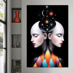 Twins of the Celestial Mind - TooplesArt - NicheCanvas