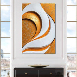 Gold Leaf Wave Relief - TooplesArt - NicheCanvas