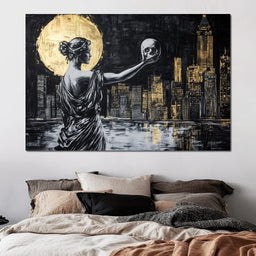 Golden Reflection Over the City - Wildrose Creations - NicheCanvas