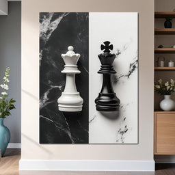 Duality of Kings Chess Contrast - NicheCanvas