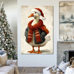 Festive Goose With Cozy Style - NicheCanvas