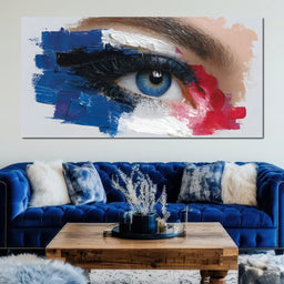 Vivid Blue Eye Impasto Vision - NicheCanvas