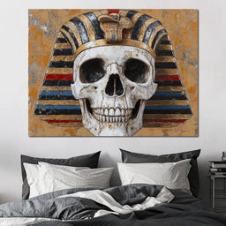 Ancient Echoes Pharaoh Skull - Raven Blackwood - NicheCanvas