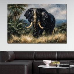 Majestic Elephant Safari Gold - NicheCanvas