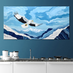 Majestic Eagle Soaring Over Peaks - NicheCanvas