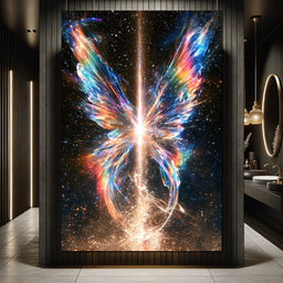 Radiant Genesis of Cosmic Wings - NicheCanvas