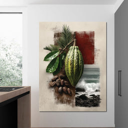 Cacao Pod Coastal Life - NicheCanvas