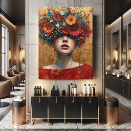 Bloomed Silence in Gold - NicheCanvas