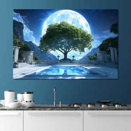 Lunar Reflection Sanctuary - NicheCanvas