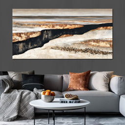 Tectonic Ridge Under Gold Skies - NicheCanvas