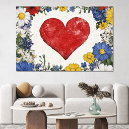 Floral Heart Harmony - NicheCanvas