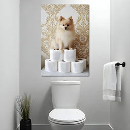 Pomeranian Toilet Tissue Throne - NicheCanvas