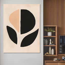 Neutral Abstract Leaf Silhouette - NicheCanvas