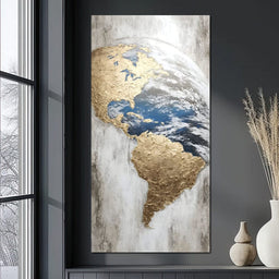Golden Earth Reflection - NicheCanvas