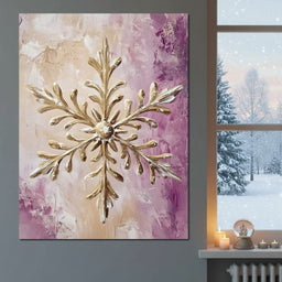 Golden Snowflake Abstract Glow - NicheCanvas
