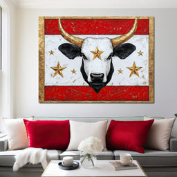 Golden Star Bull Uprising - NicheCanvas