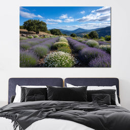 Lavender Fields Mountain Sky - NicheCanvas
