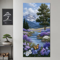 Mountain Meadow Butterfly Serenity - NicheCanvas