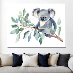 Koala on Eucalyptus - NicheCanvas