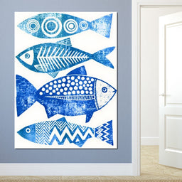 Geometric Marine Life Study - NicheCanvas