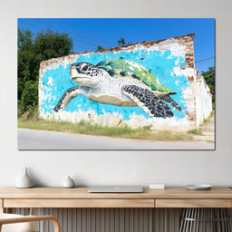 Street Art - Sea Turtle Voyage - NicheCanvas