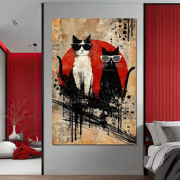 Streetwise Cats With Shades - NicheCanvas