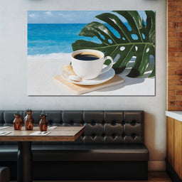 Seaside Coffee Escape Moment - NicheCanvas