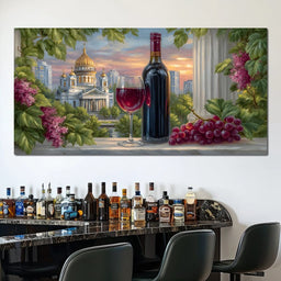 Gilded Reflections Vineyard Balcony - NicheCanvas