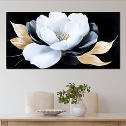 White Petals Night Blossom - NicheCanvas